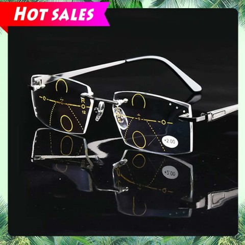 2021 fashionable diamond-cut progressive men reading glasses