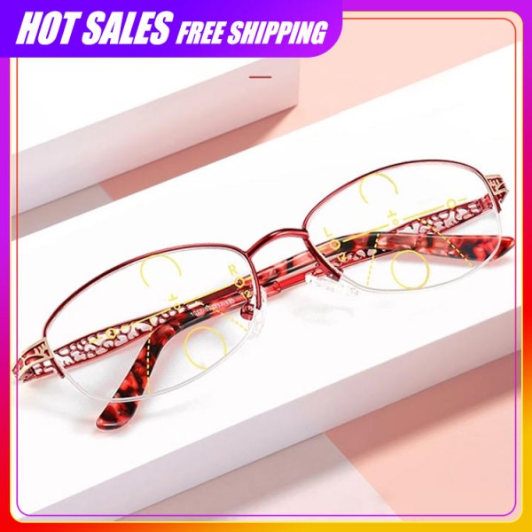 Lady progressive reading glasses..