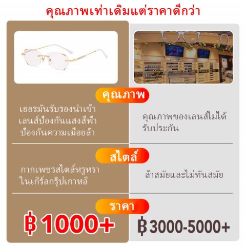 แว่นอ่านหนังสือไร้กรอบไร้กรอบ