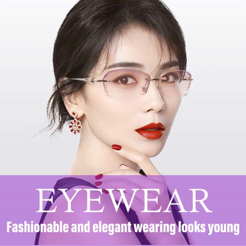 Fashion diamond-cut silver reading glasses