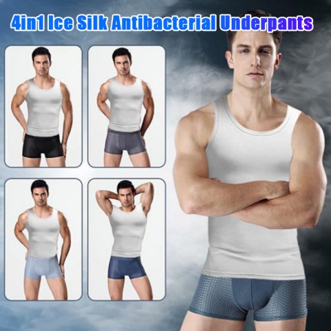 4pcs Ice Silk Men's Breathable 3d Magic Antibacterial Magnetic Underpants