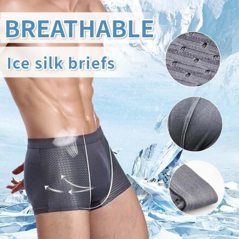 4pcs Ice Silk Men's Breathable 3d Magic Antibacterial Magnetic Underpants