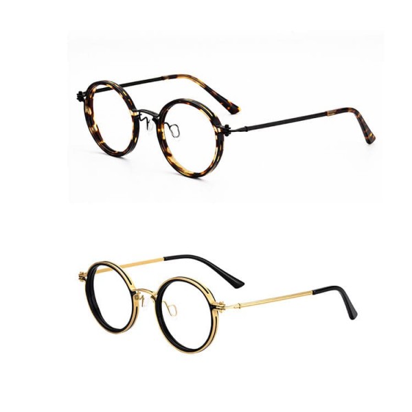 Designer pure titanium classic retro small round glasses frame