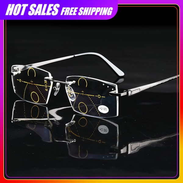 2021 fashionable diamond-cut progressive men reading glasses