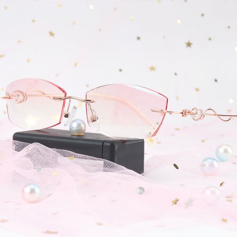 2021 fashionable ladies pink reading glasses